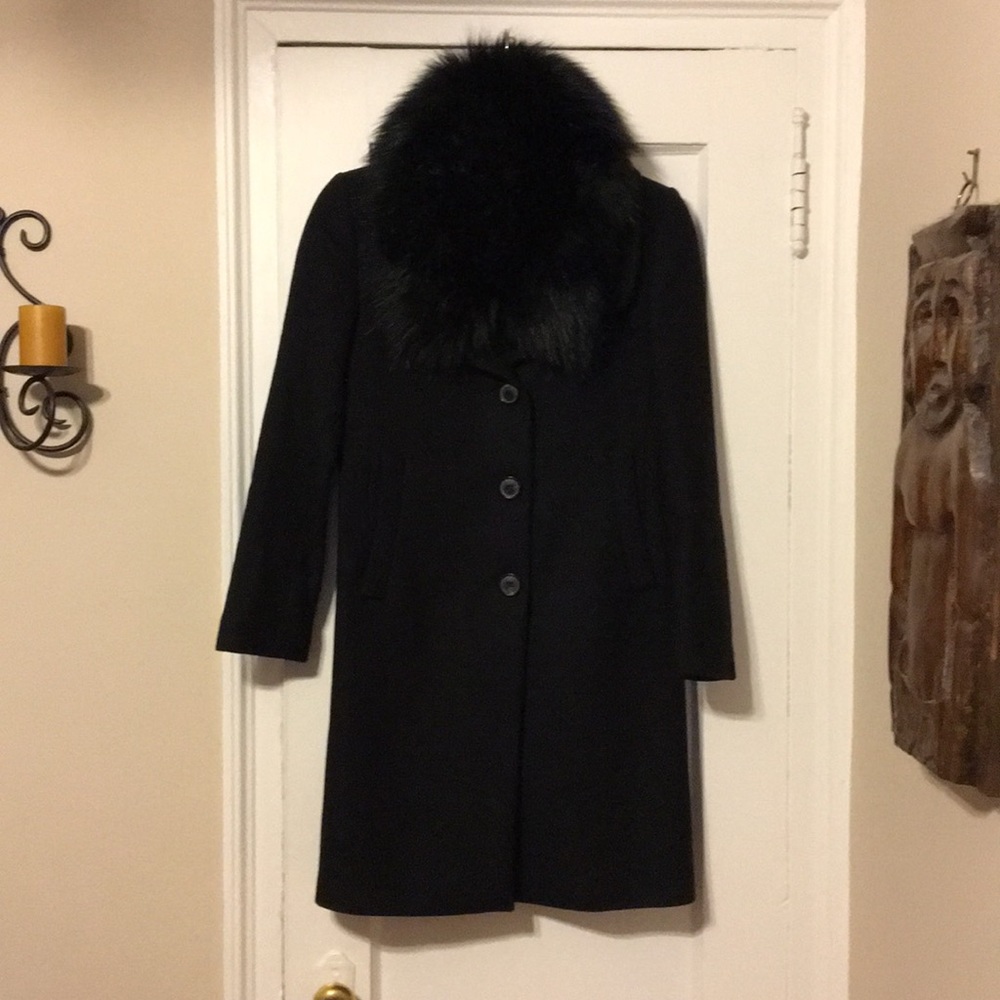 Zara Faux Collar Black Coat *Like New*